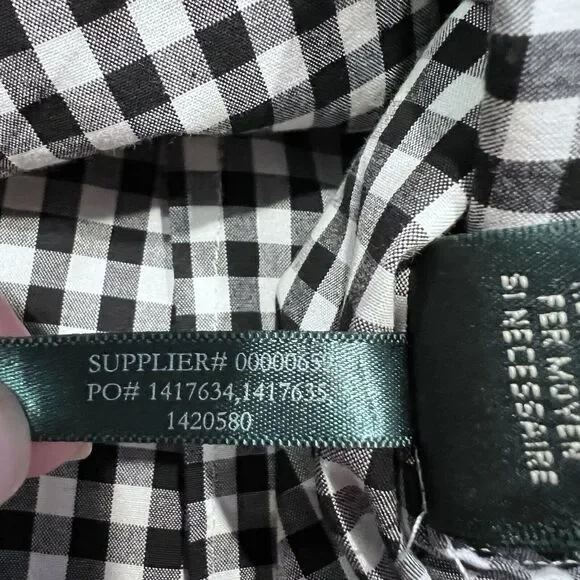 Lauren Ralph‎ Lauren Womens Plus 3X Black White Gingham Button Up Shirt Blouse - Picture 13 of 15